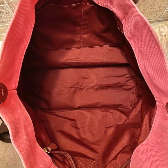 Coach Pink and Brown Leather Tote Bag - Picture 10 of 11